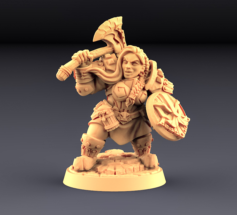Details about   Dwarf Warrior C Dwarven Defenders Female Artisan Guild Miniatures D&D 3D272 