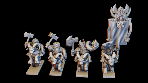Dwarven Lords - Individual Mountain Goat Riders Command