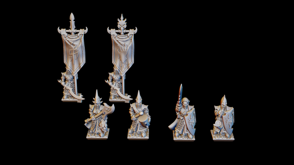 Shadow Elves - Individual Spear-men Commands - FD