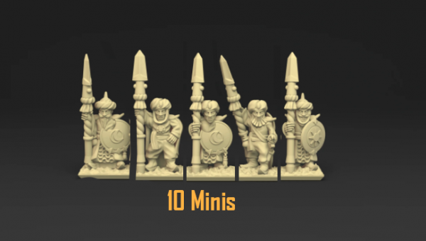 Arabian Sultans - INDIVIDUAL Arabian Spearmen Soldiers (GSM)